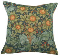 Orange Tree w/Arabesques Blue French Tapestry Cushion by William Morris