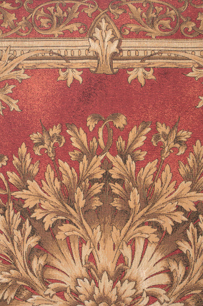 Les Rosaces in Red French Tapestry