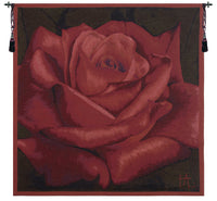 Rose Rouge French Tapestry by Pierre-Joseph Redoute