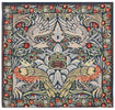 Peacock and Dragon Blue Belgian Cushion Cover
