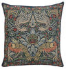Peacock and Dragon Blue Belgian Cushion Cover