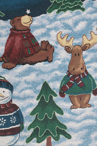 Winter's Day Play Fine Art Tapestry