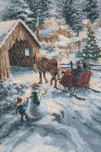 Covered Bridge Fine Art Tapestry