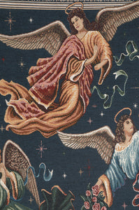 Angels on High Dark Fine Art Tapestry