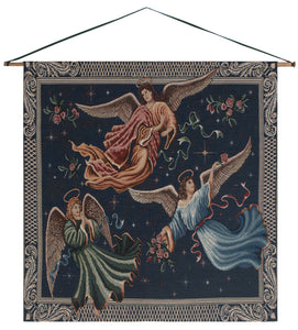 Angels on High Dark Fine Art Tapestry