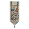 Light House and Sea Shells Small Blue Tassel Tapestry Table Runner