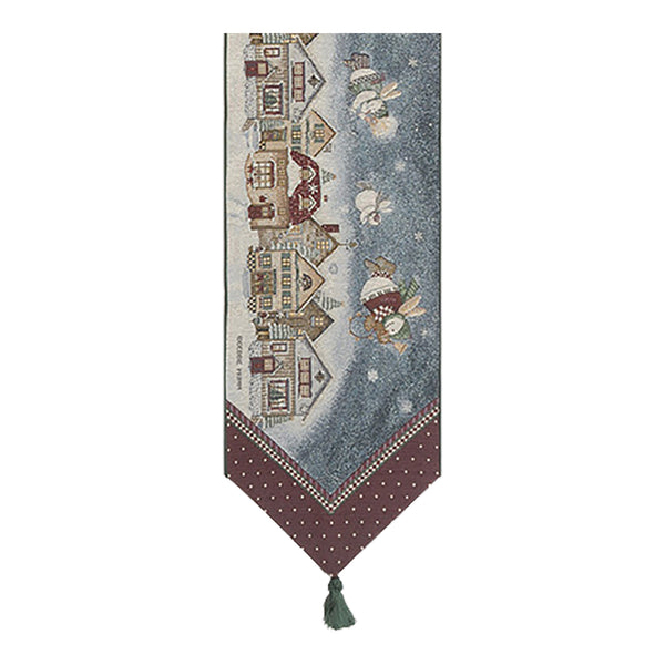 Snow Angel Village Tapestry Table Runner
