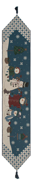 Country Snowman Tapestry Table Runner