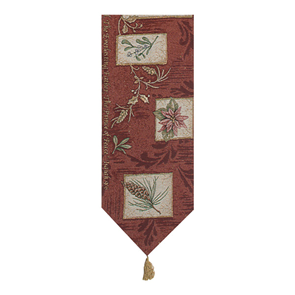 Holiday Foliage with Verse Tapestry Table Runner
