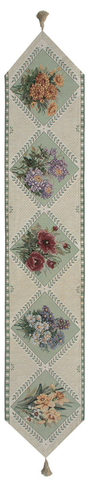 Spring Floral Collage Tapestry Table Runner