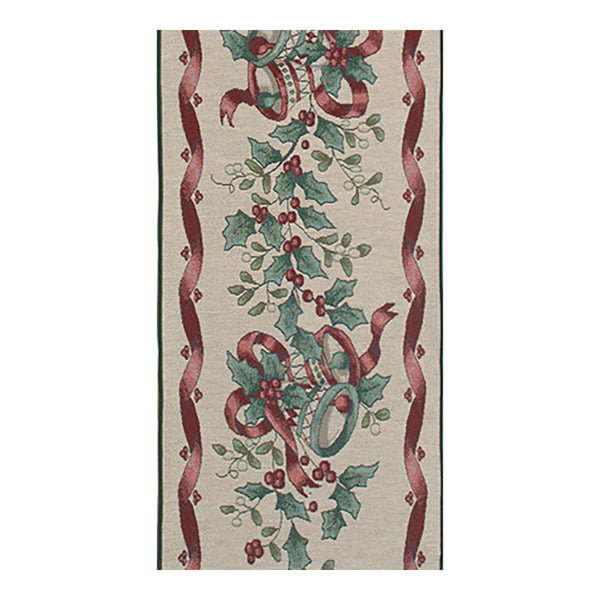 Holly-Holiday Tapestry Table Runner