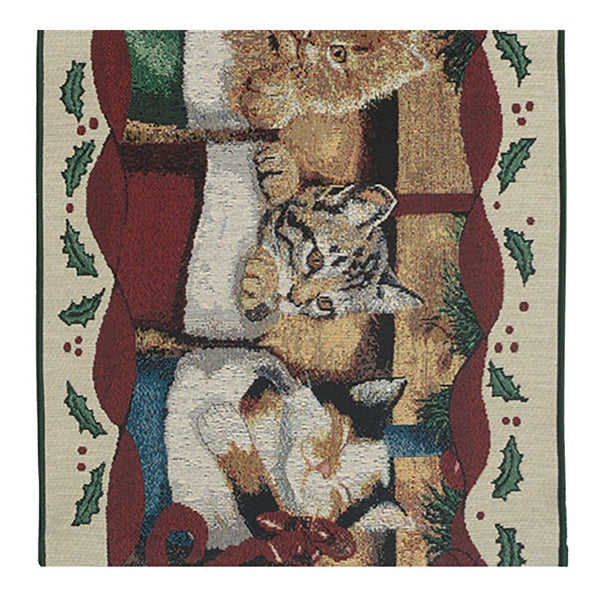 The Cat's Christmas Party I Tapestry Table Runner
