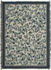Blue Floral Tapestry Throw