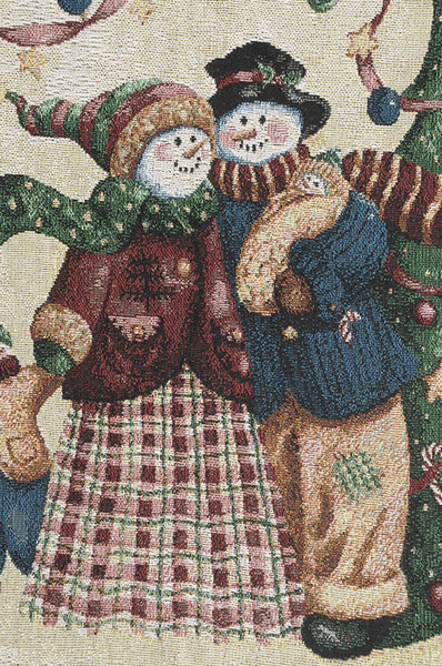 Snowman Forest Tapestry Throw