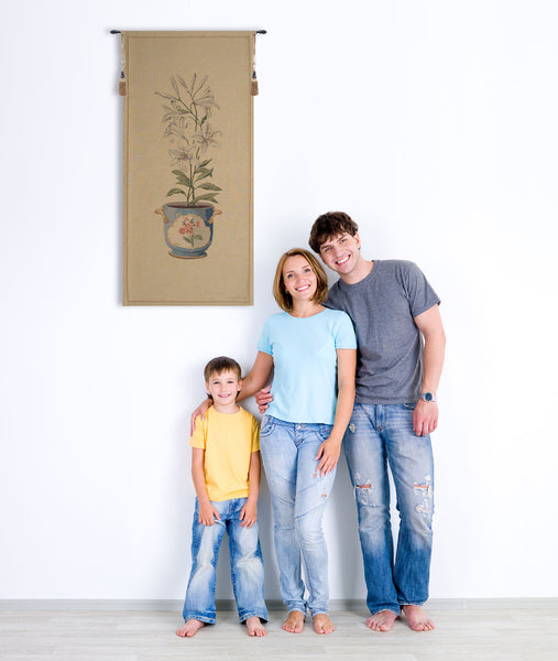 White Amaryllis Large European Tapestry