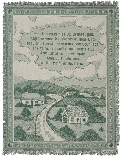 Irish Blessing Cottage Tapestry Throw