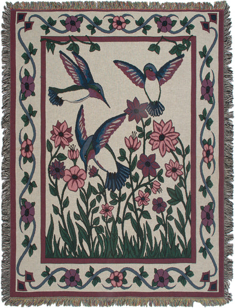 Hummingbird Haven II Tapestry Throw