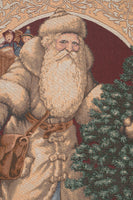Santa Bearing Gifts Tapestry Throw