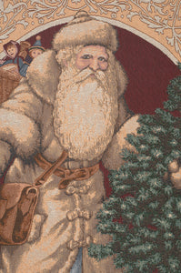 Santa Bearing Gifts Tapestry Throw