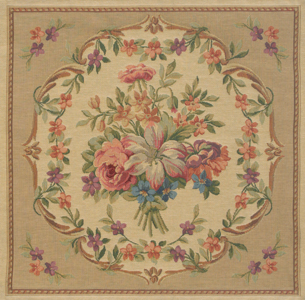 Bouquet Floral Beige European Cushion Cover