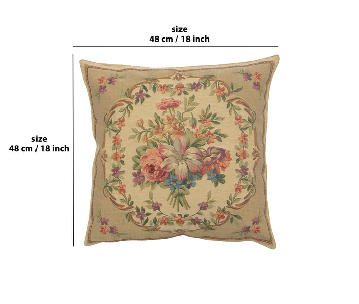 Bouquet Floral Beige European Cushion Cover