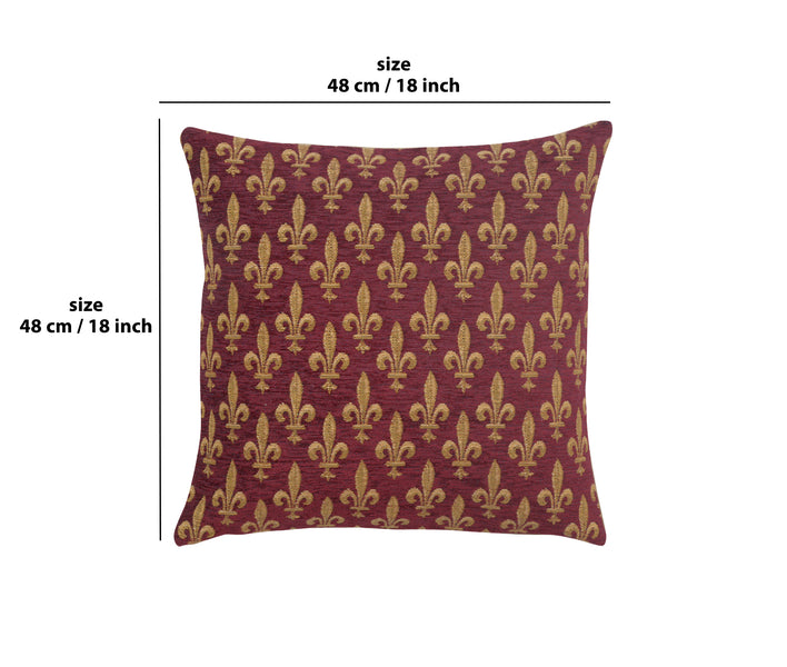 Fleur de Lys Rouge IV European Cushion Cover