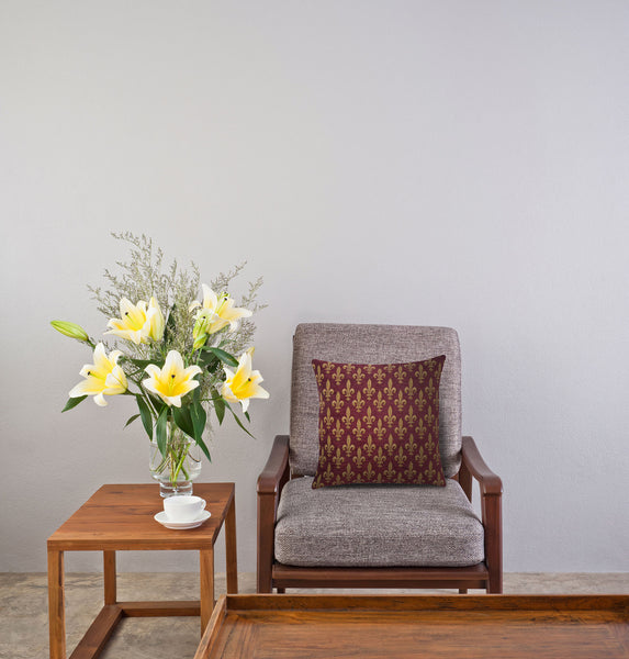 Fleur de Lys Rouge IV European Cushion Cover
