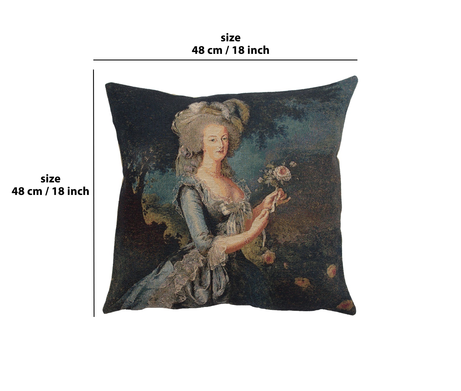 Marie Antoinette In Blue II European Cushion Cover