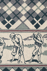 Golfer Green Plaid Tapestry Throw