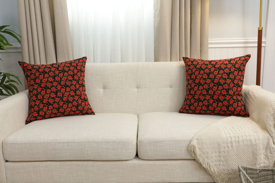 Red Poppies II European Cushion Cover