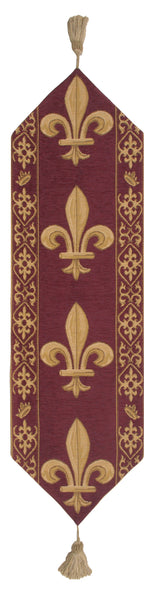 Fleur de Lys Red III European Table Runner