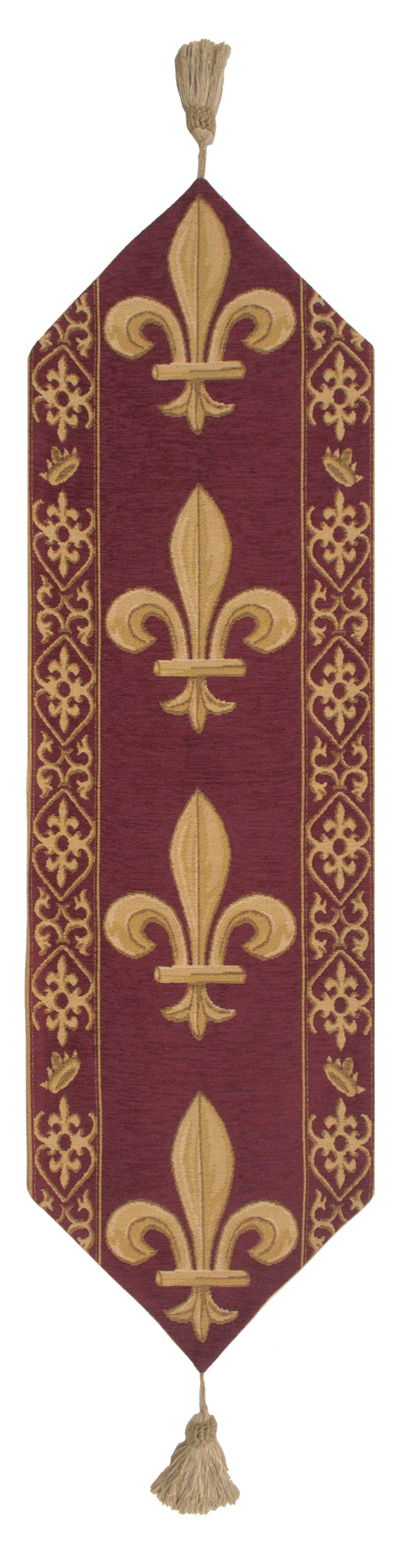 Fleur de Lys Red III European Table Runner