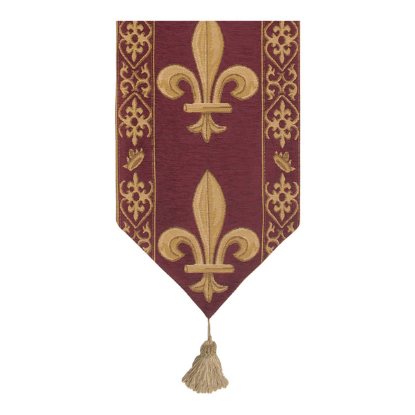 Fleur de Lys Red III European Table Runner