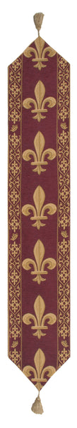 Fleur de Lys Red IV European Table Runner