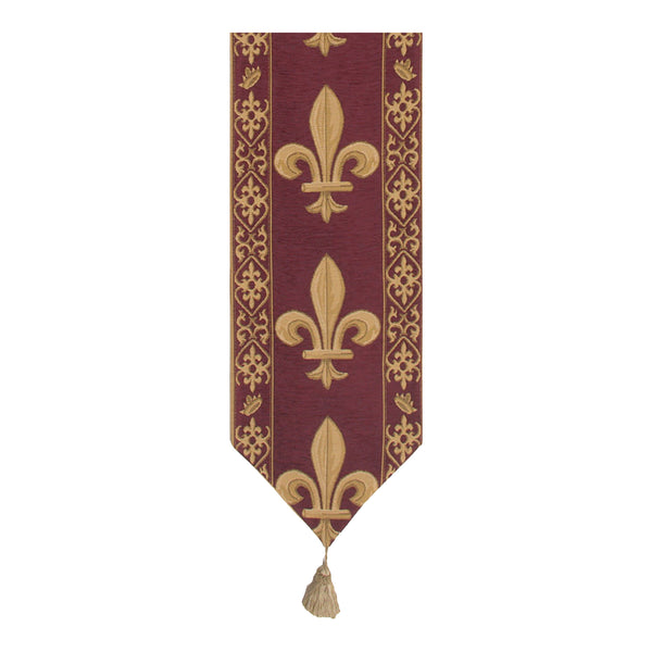Fleur de Lys Red IV European Table Runner