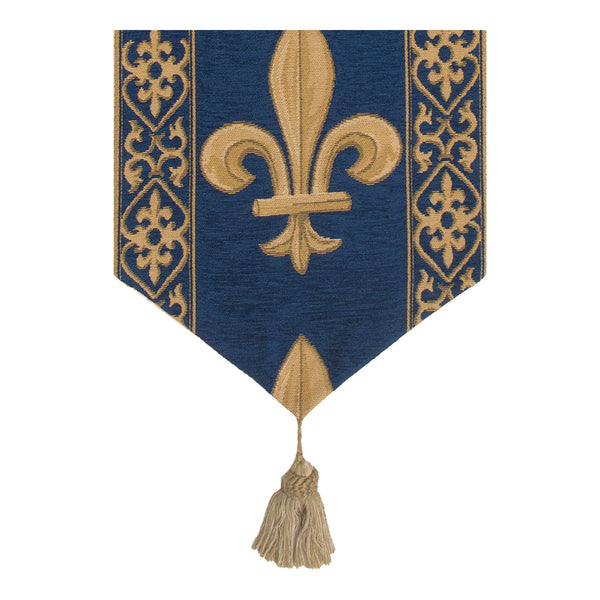Fleur De Lys Blue VII European Table Runner