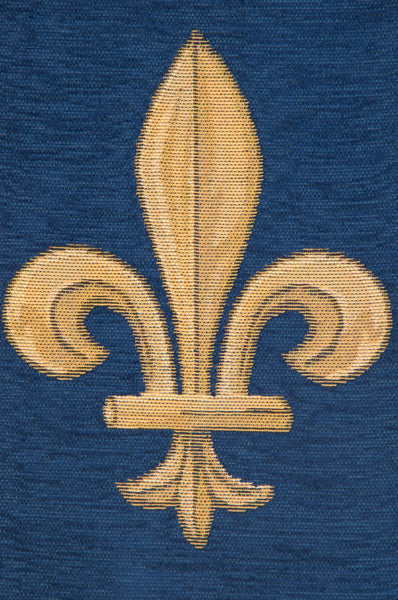 Fleur De Lys Blue V European Table Runner
