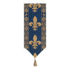 Fleur De Lys Blue V European Table Runner