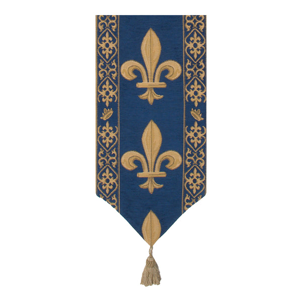 Fleur de Lys Blue VI European Table Runner
