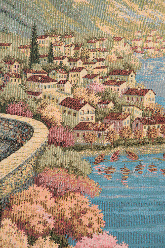 Promenade By The Lake Italian Tapestry Wall Hanging