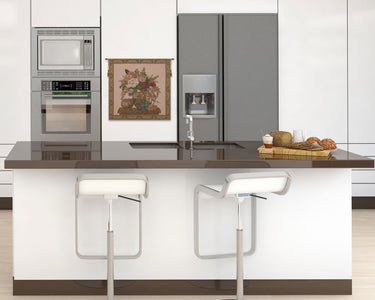 Floral Vase and Fruits European Tapestry