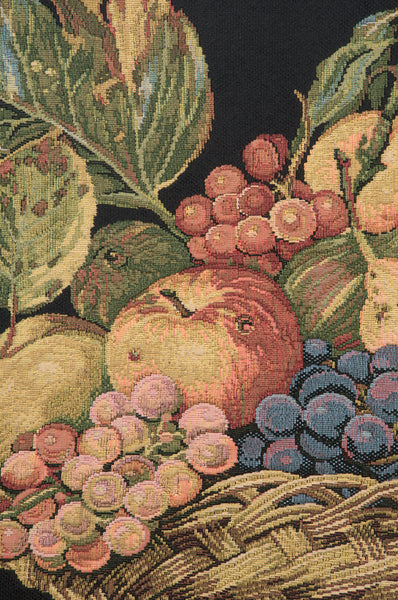 Fruit Basket Black European Tapestry