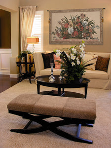 Ann's Floral Basket Large European Tapestry