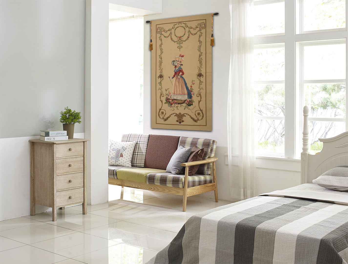 A Lady Waiting European Tapestry