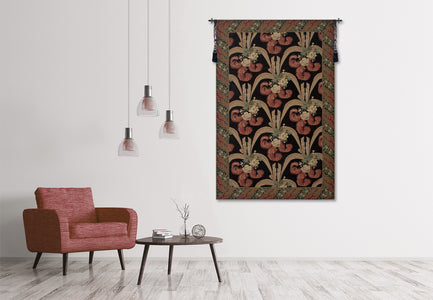 Elegant Floral Scroll European Tapestry