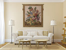 Floral with Fruits Vase Beige European Tapestry