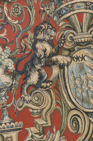 Heraldic Red Small European Tapestry