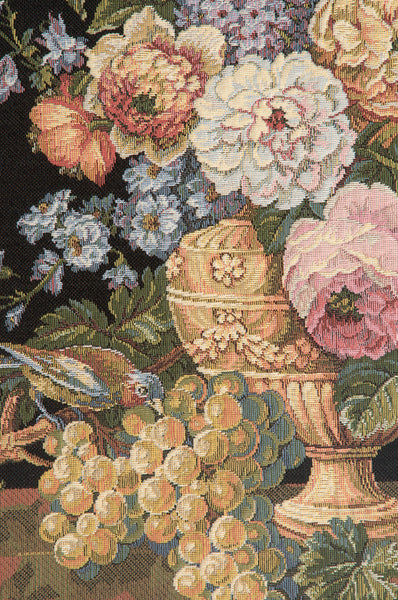 Brussels Bouquet Small Black European Tapestry