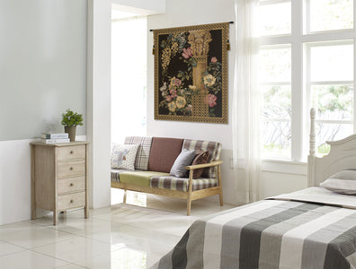 Corinthian Columns Black  European Tapestry