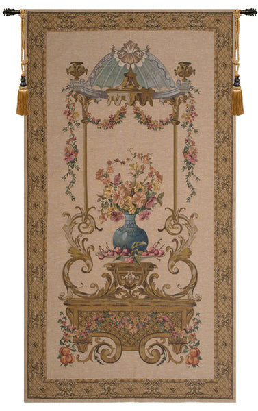 Floral Vase in a Gazebo European Tapestry